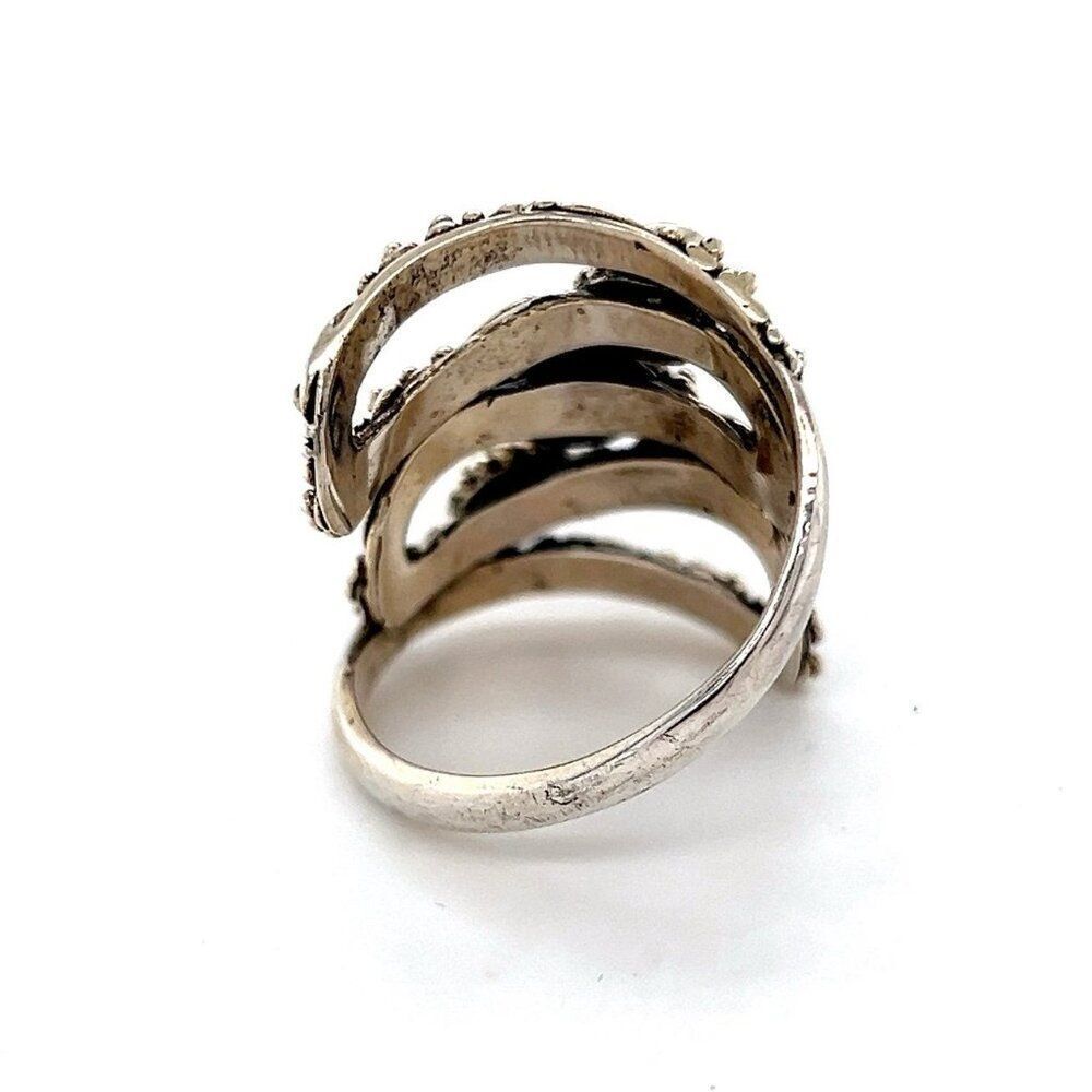 Silver 925 3-Turquoise Wrap Cool Ring - Picture 4 of 13